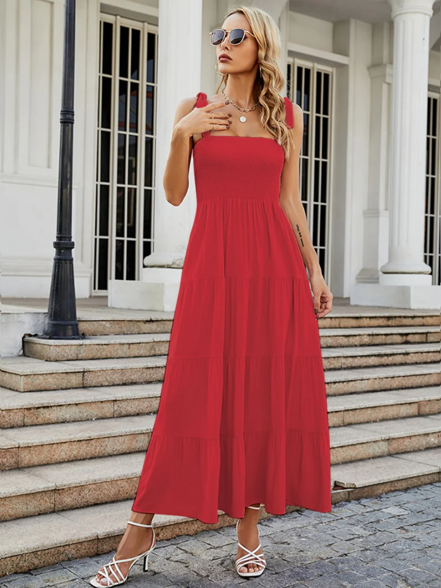Sleeveless Flowers Printed Long Dress - Image 17