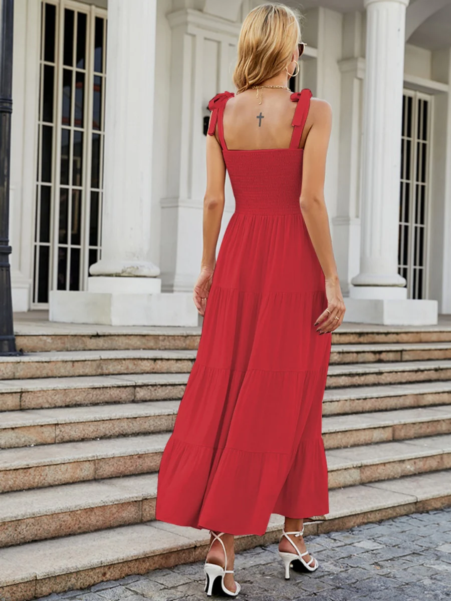 Sleeveless Flowers Printed Long Dress - Image 18