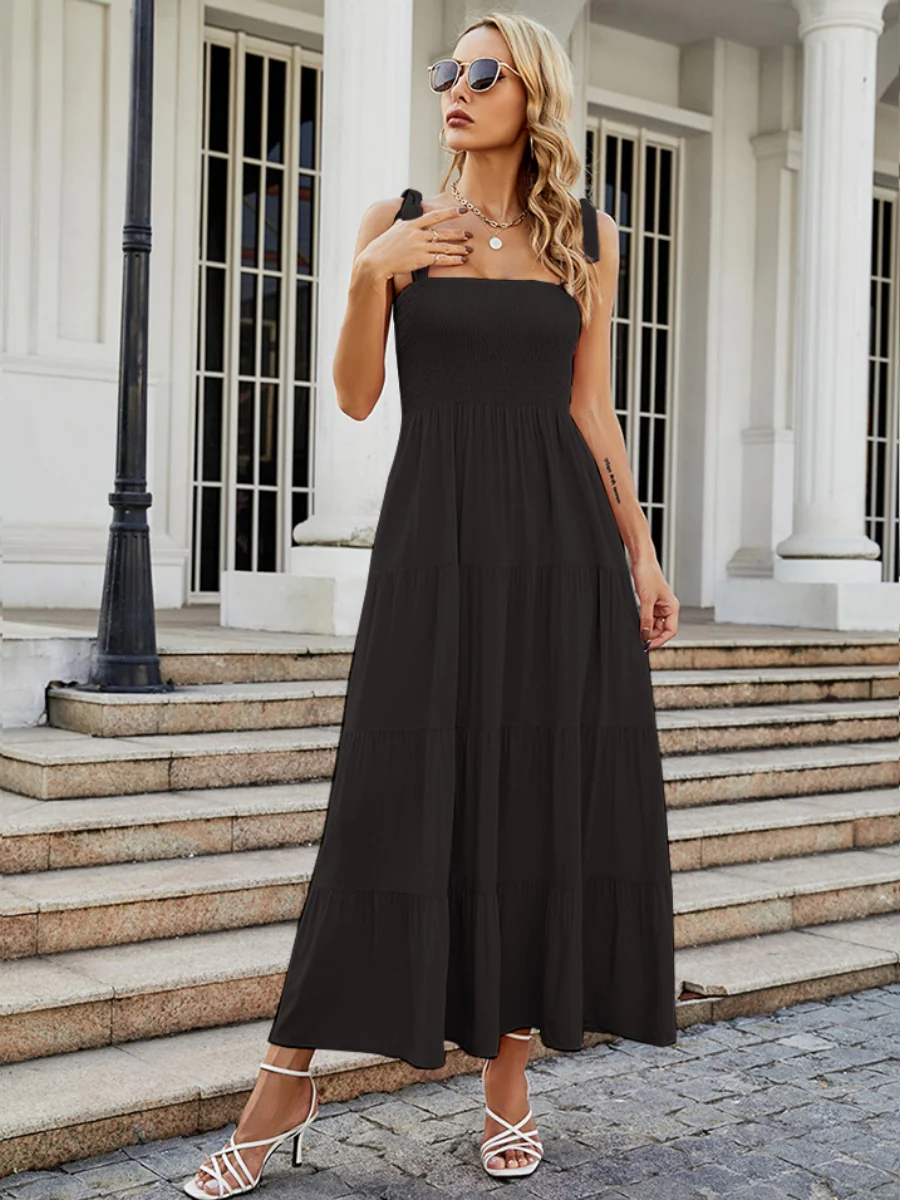 Sleeveless Flowers Printed Long Dress - Image 19