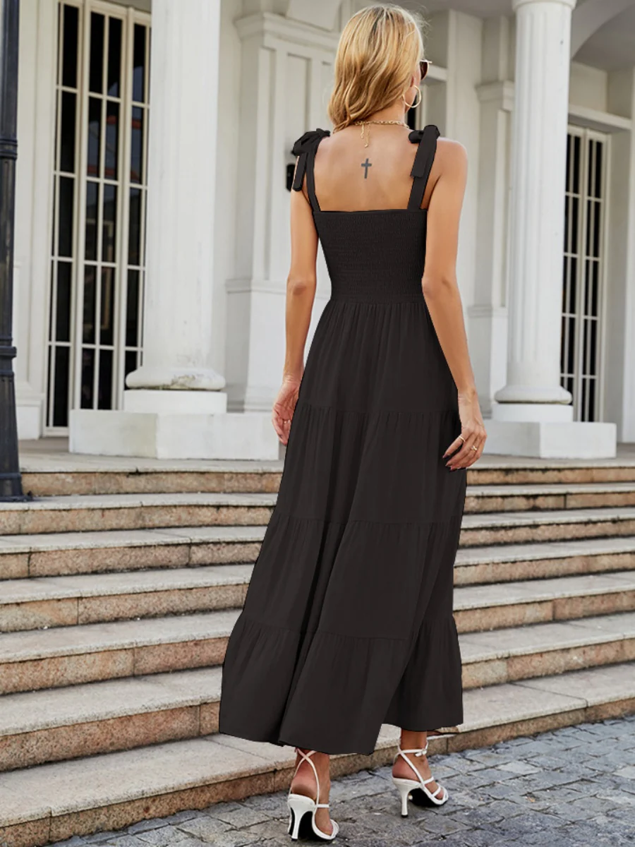 Sleeveless Flowers Printed Long Dress - Image 20