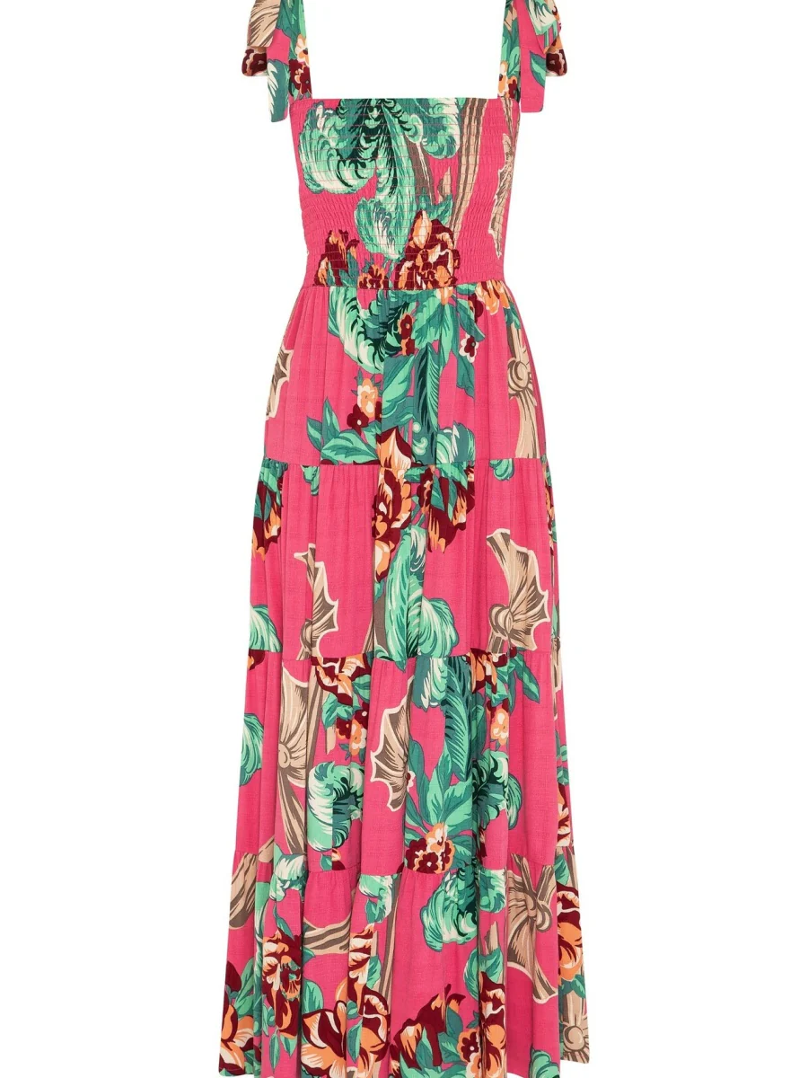 Sleeveless Flowers Printed Long Dress - Image 9