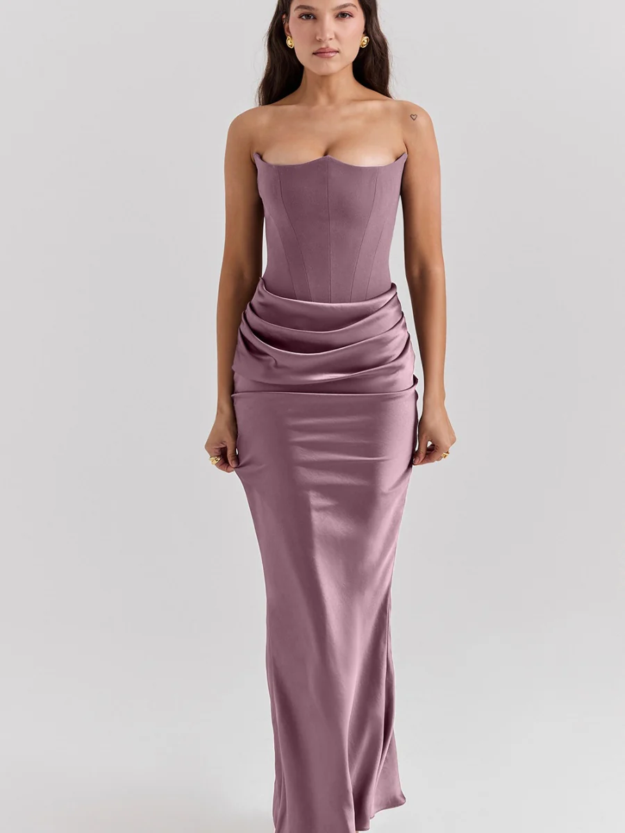 Satin Bob Bob Sexy Slim-fit Mermaid Long Dress - Image 16