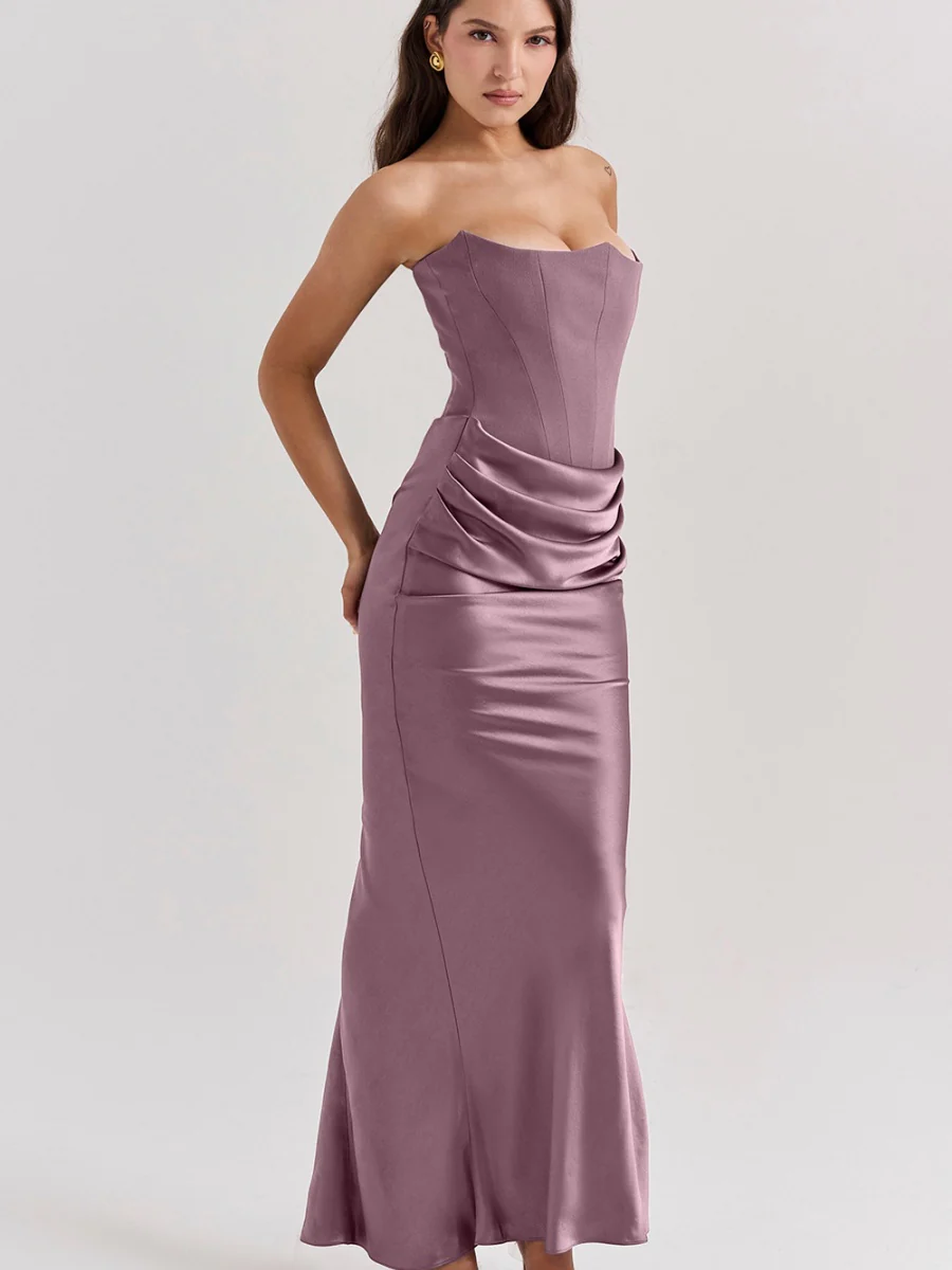 Satin Bob Bob Sexy Slim-fit Mermaid Long Dress - Image 17