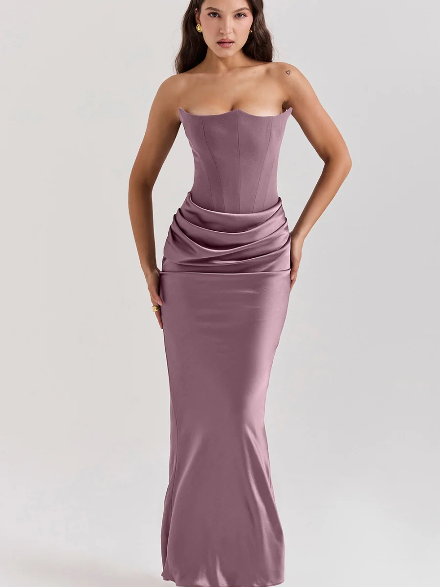 Satin Bob Bob Sexy Slim-fit Mermaid Long Dress - Image 19