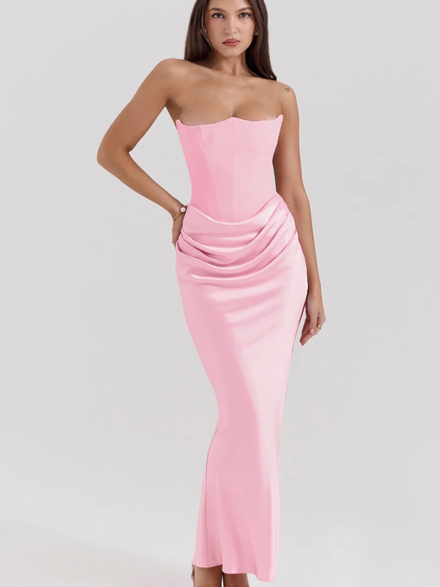 Satin Bob Bob Sexy Slim-fit Mermaid Long Dress - Image 20