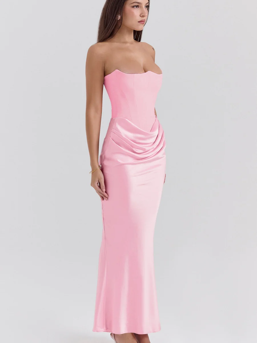 Satin Bob Bob Sexy Slim-fit Mermaid Long Dress - Image 22
