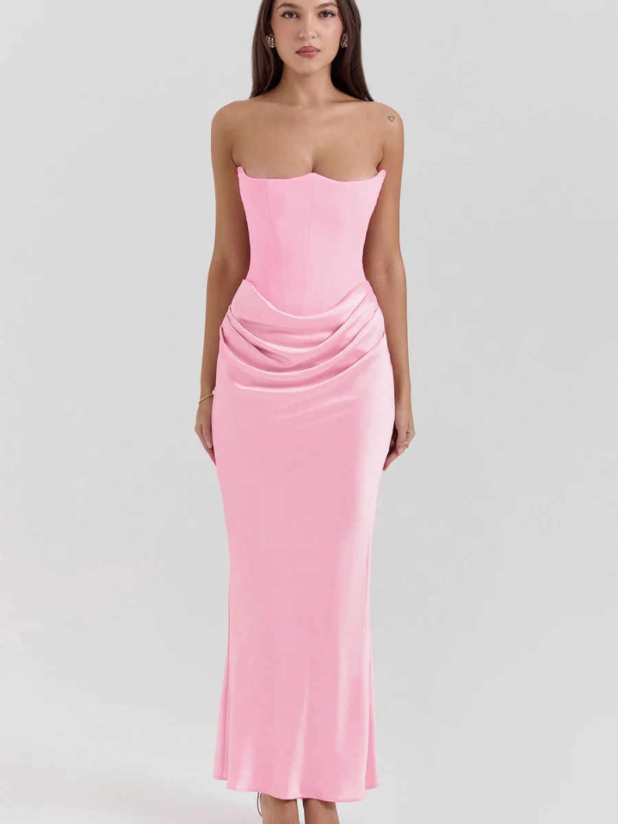 Satin Bob Bob Sexy Slim-fit Mermaid Long Dress - Image 23