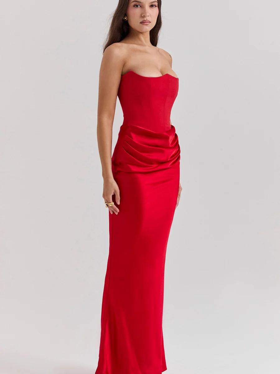 Satin Bob Bob Sexy Slim-fit Mermaid Long Dress - Image 4