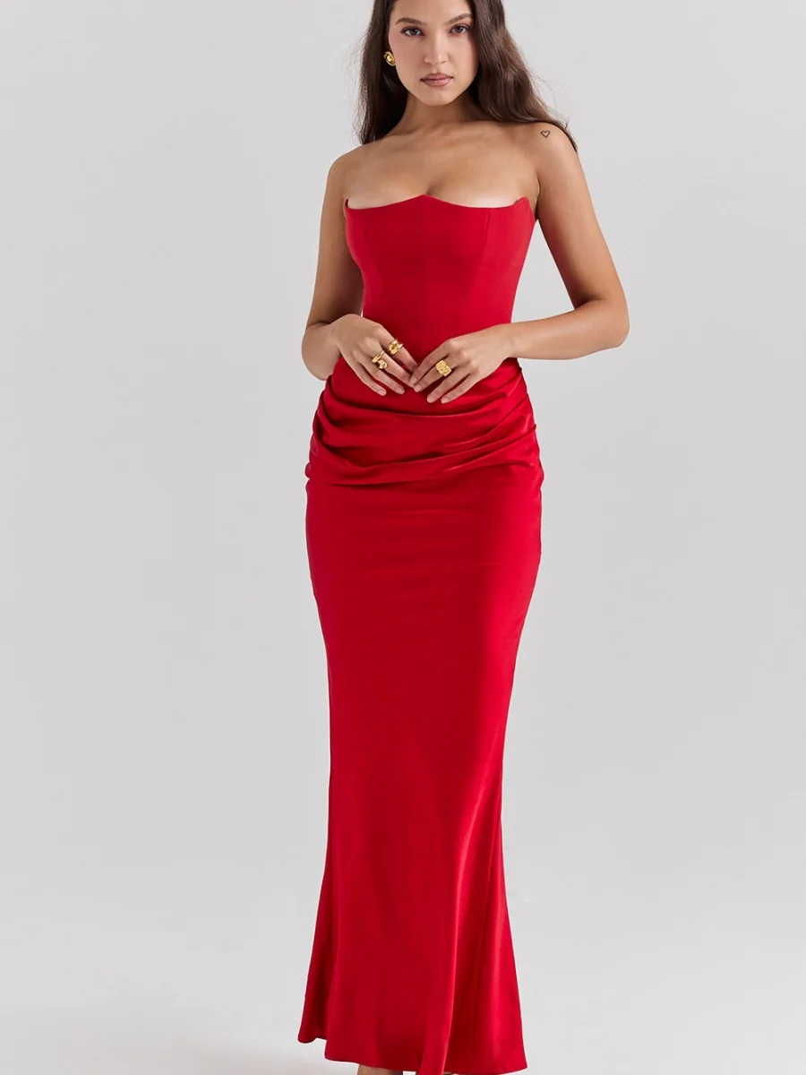 Satin Bob Bob Sexy Slim-fit Mermaid Long Dress - Image 5