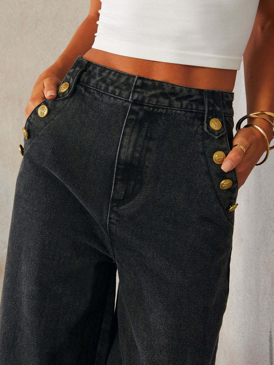 Denim Vest Wide-leg Long Two-piece Set - Image 15
