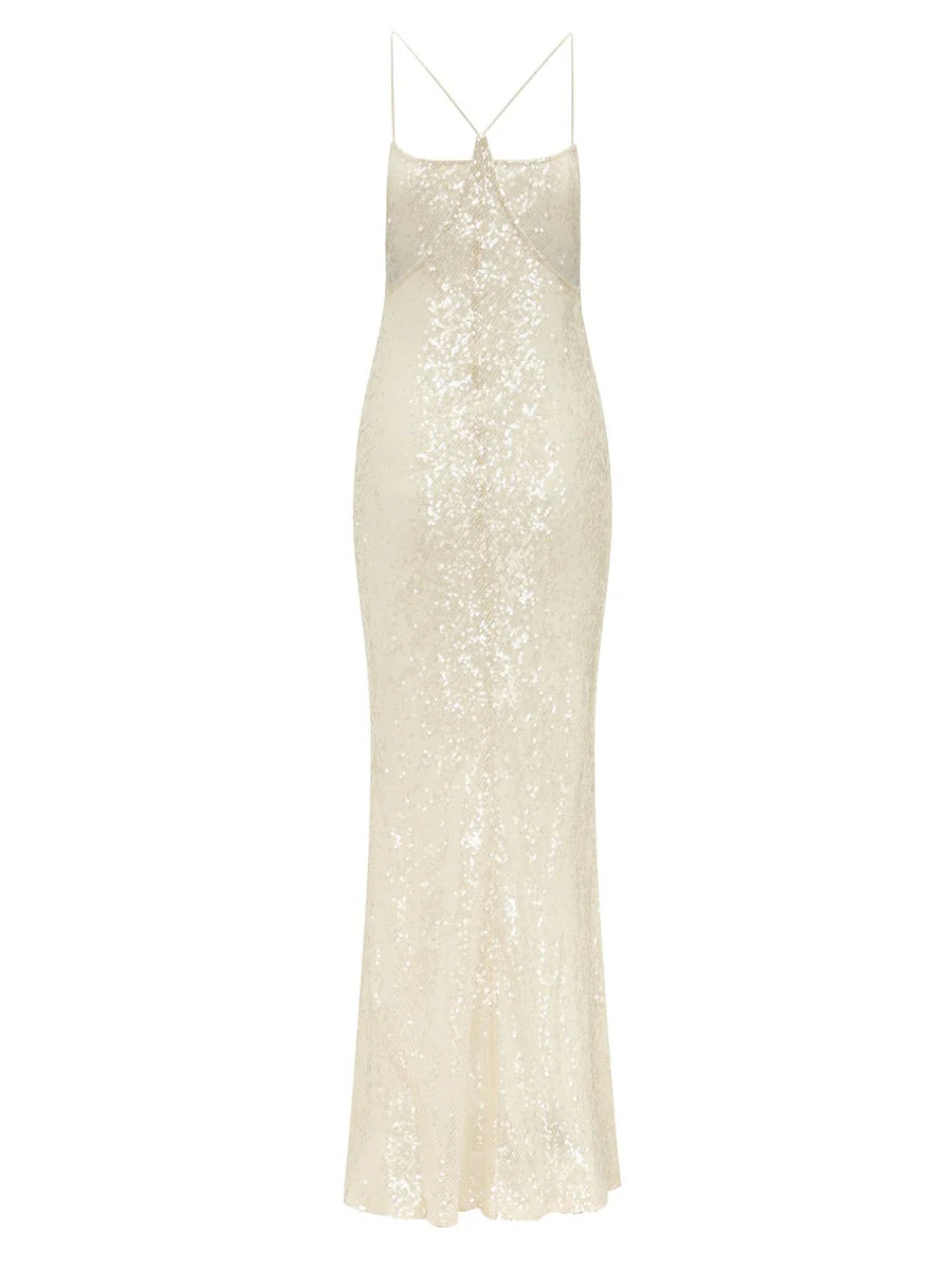 Backless Camisoles Sequins Slim-fit Banquet Maxi Dresses - Image 4