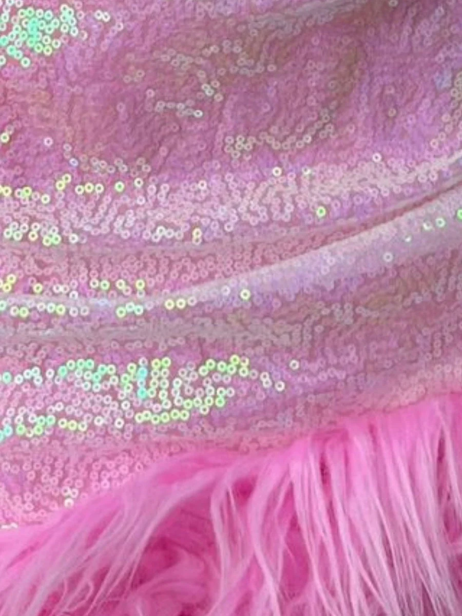 Feather Sequins Belts&Chain Diamond Parties Mini&Short Dresses - Image 13