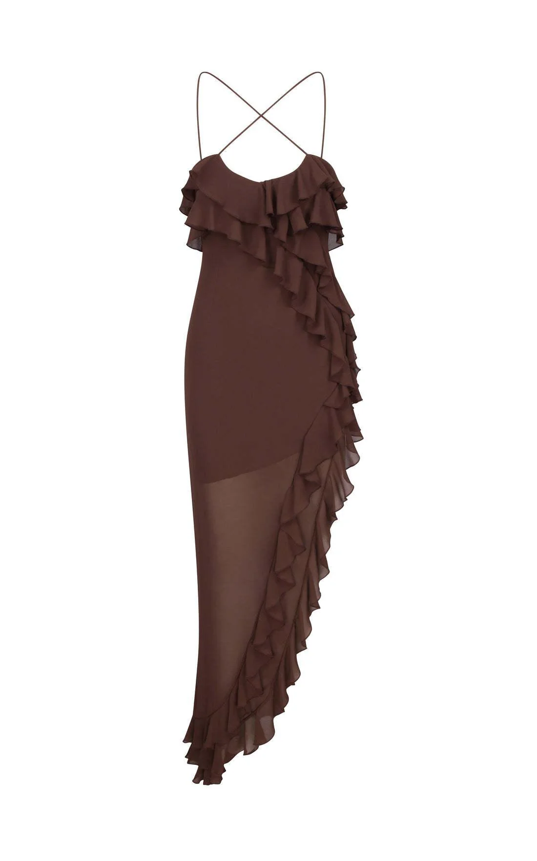 Wood Ear Cross Chiffon Floral High Slit Maxi Dresses - Image 5