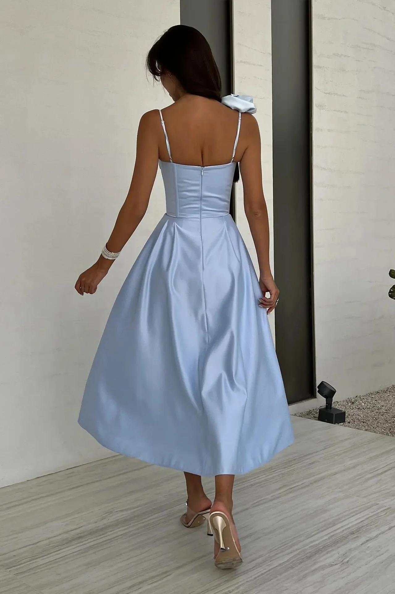 3D Flowers Shoulder Strap Formal Dress Maxi Dresses - Image 11