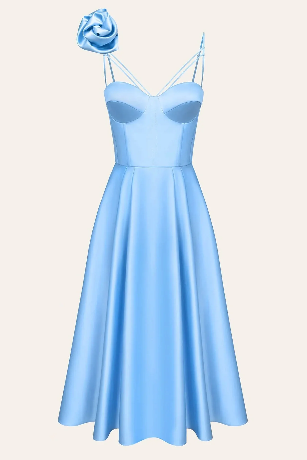 3D Flowers Shoulder Strap Formal Dress Maxi Dresses - Image 12