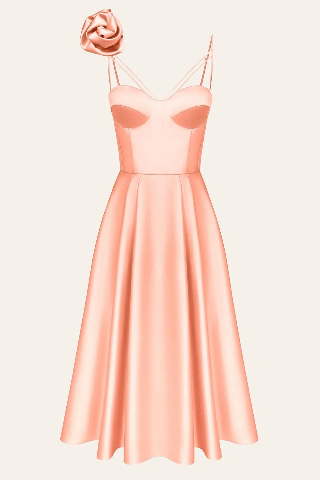 3D Flowers Shoulder Strap Formal Dress Maxi Dresses - Image 6