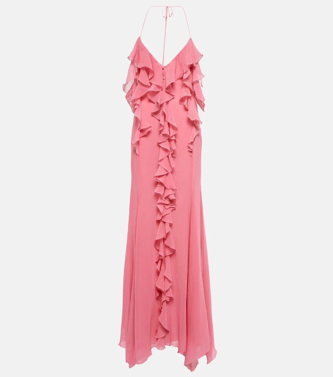 V-neck Ruffle Backless Formal Dress Maxi Dresses - Image 6