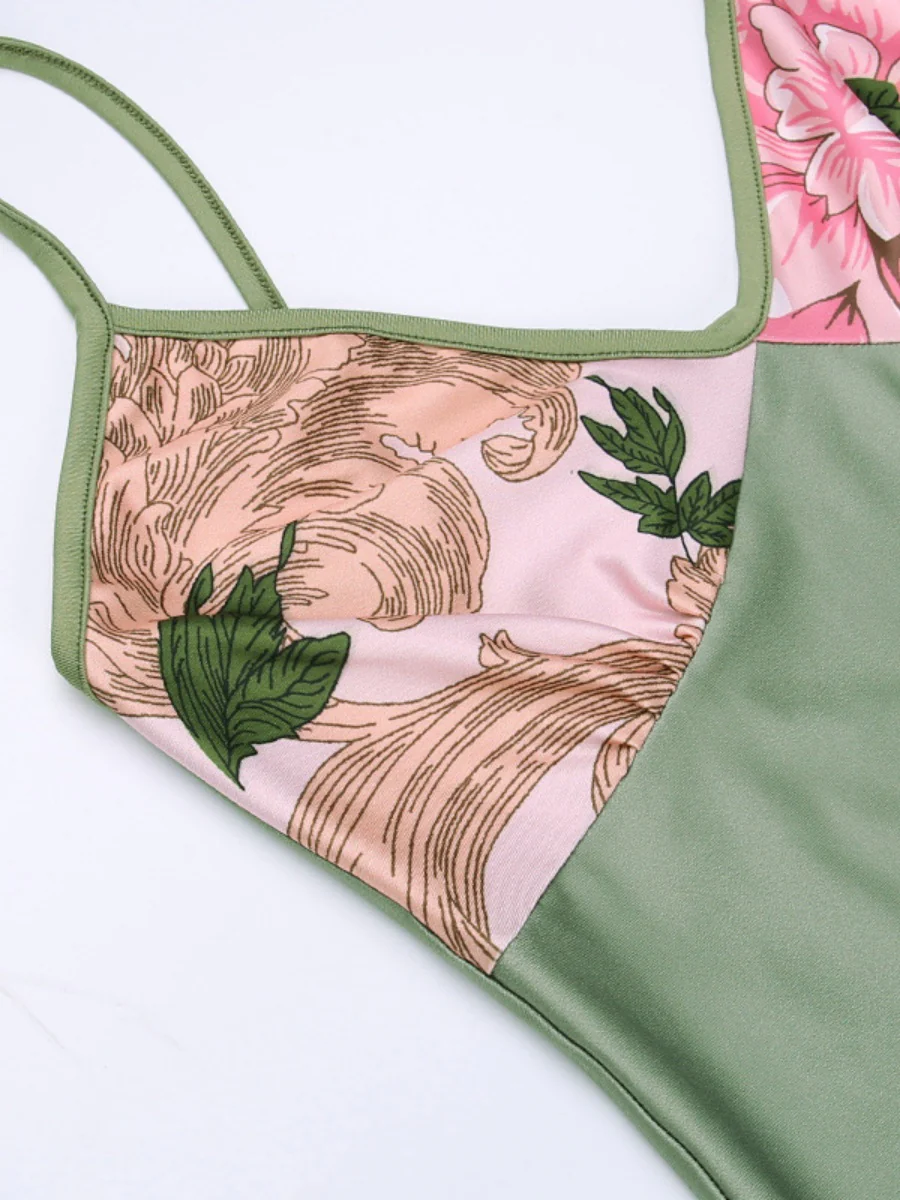 V-neck Camisoles Printed Sexy Backless Maxi Dresses - Image 15