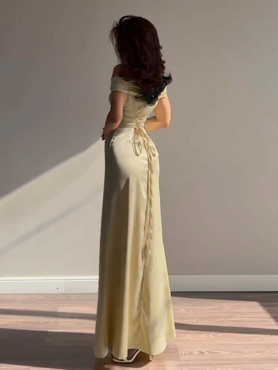 Off Shoulder Hip-hugging Parties Maxi Dresses - Image 2