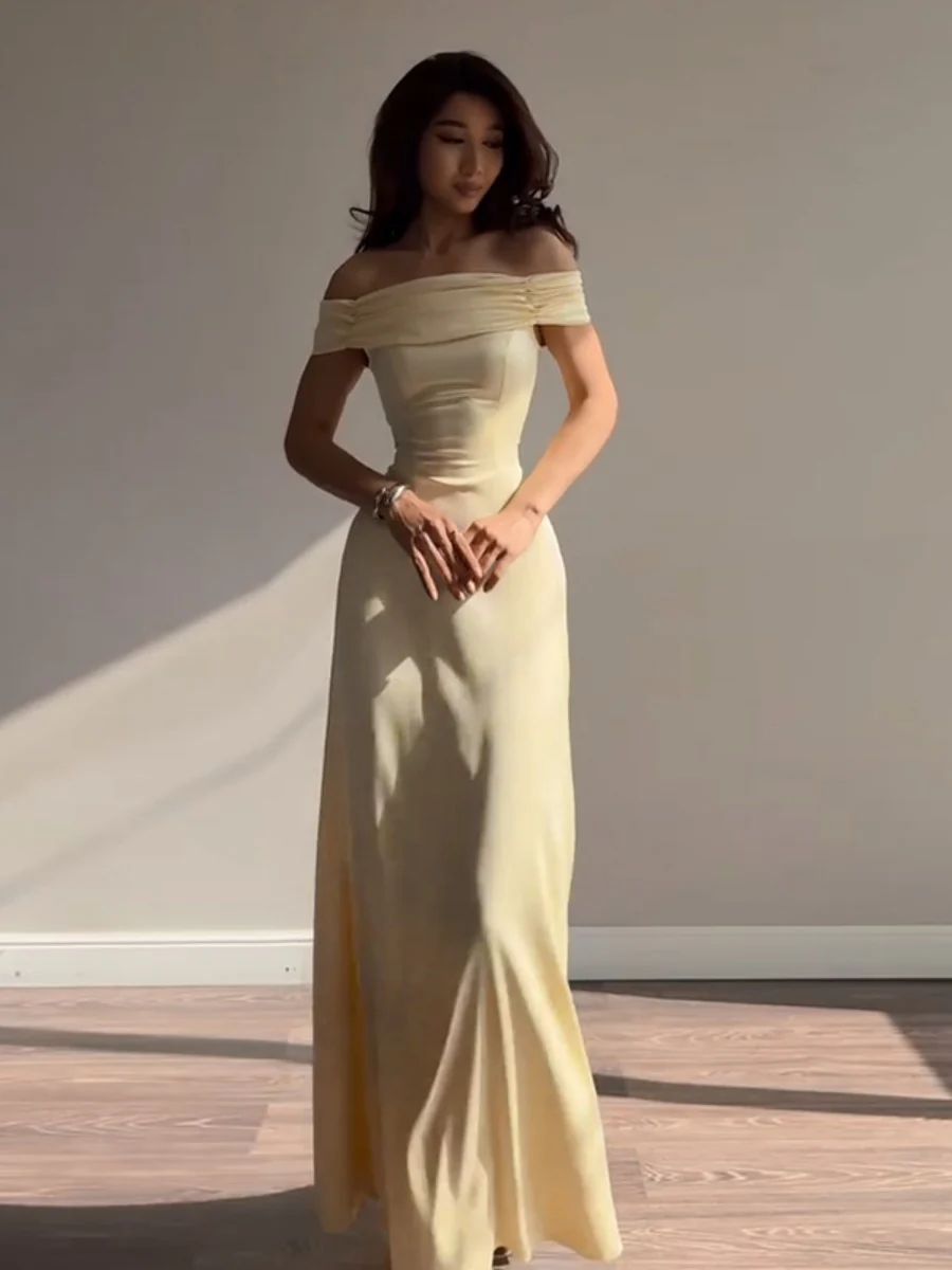 Off Shoulder Hip-hugging Parties Maxi Dresses - Image 3