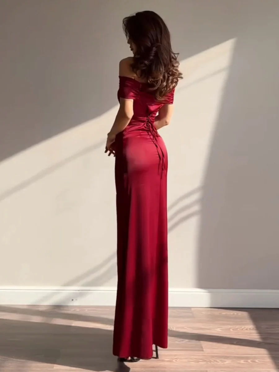 Off Shoulder Hip-hugging Parties Maxi Dresses - Image 7