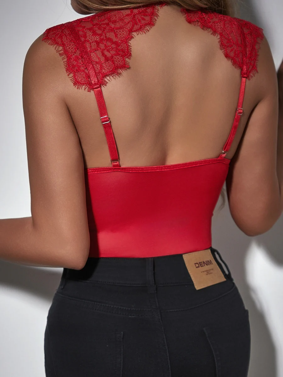Lace Bandage Perspective Bodysuits - Image 12