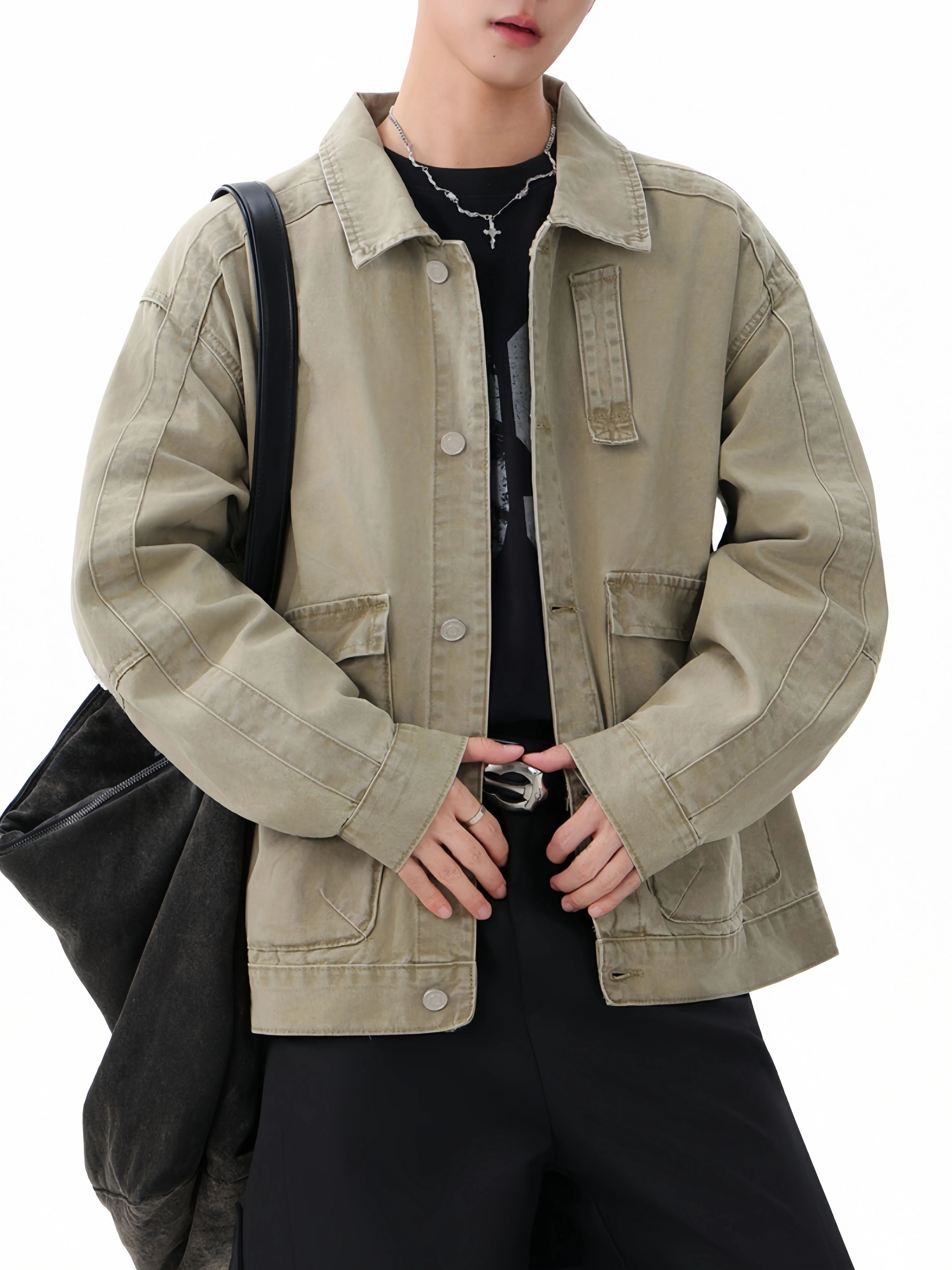 Retro Martin Beaded Canvas Washing Work Jacket - Image 4