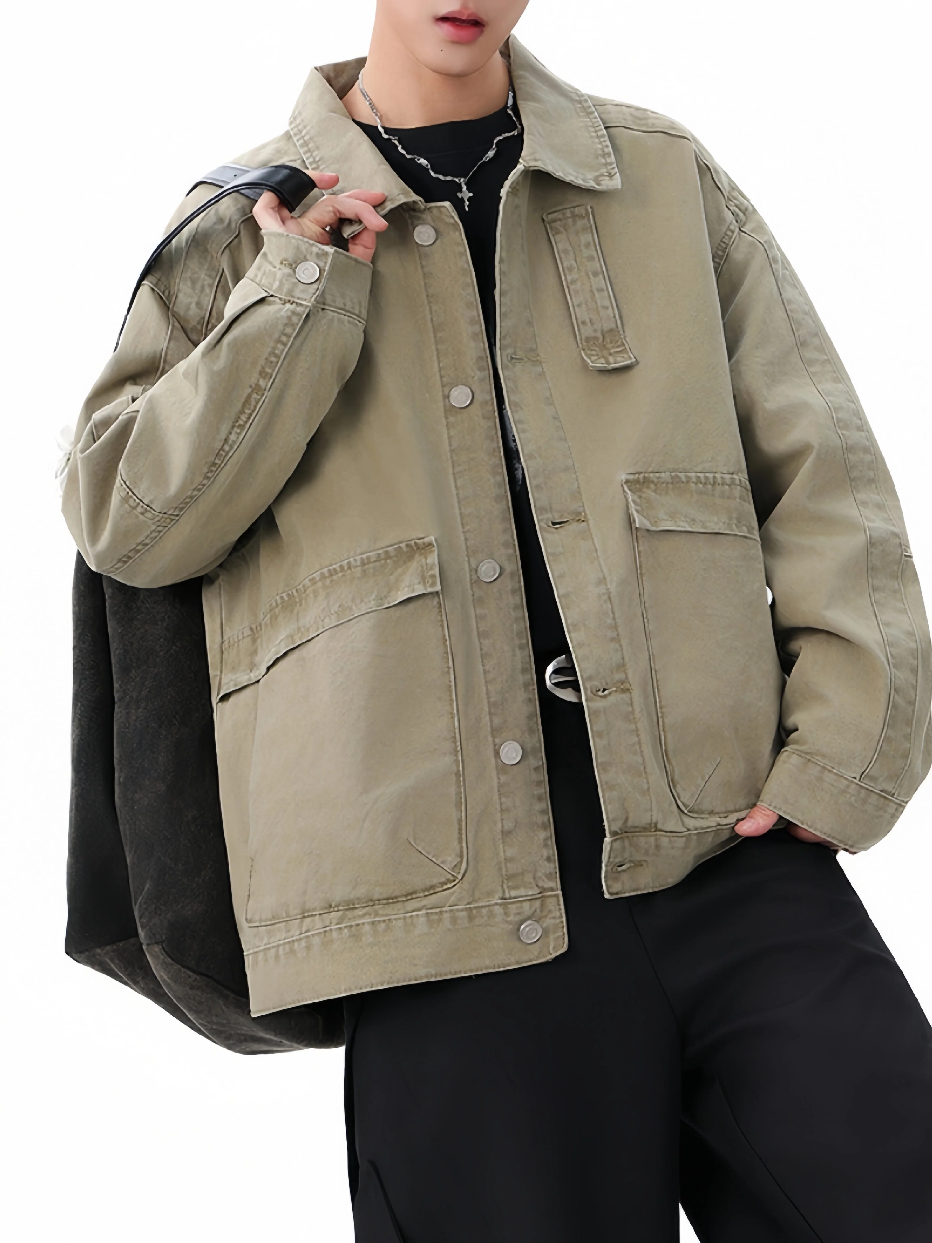 Retro Martin Beaded Canvas Washing Work Jacket - Image 5