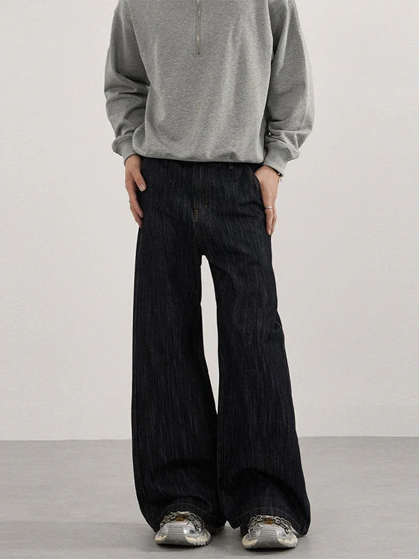 Retro Washing Bamboo Pattern Type A Cleanfit Drape Jeans