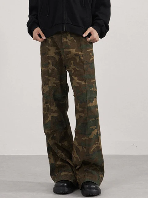 Liber Autumn Neutral Camouflage Cargo Trousers