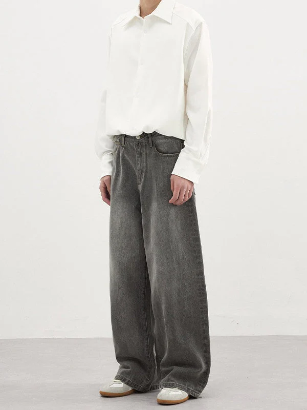 Grey Wash Straight-Leg Minimal Jeans - Image 2
