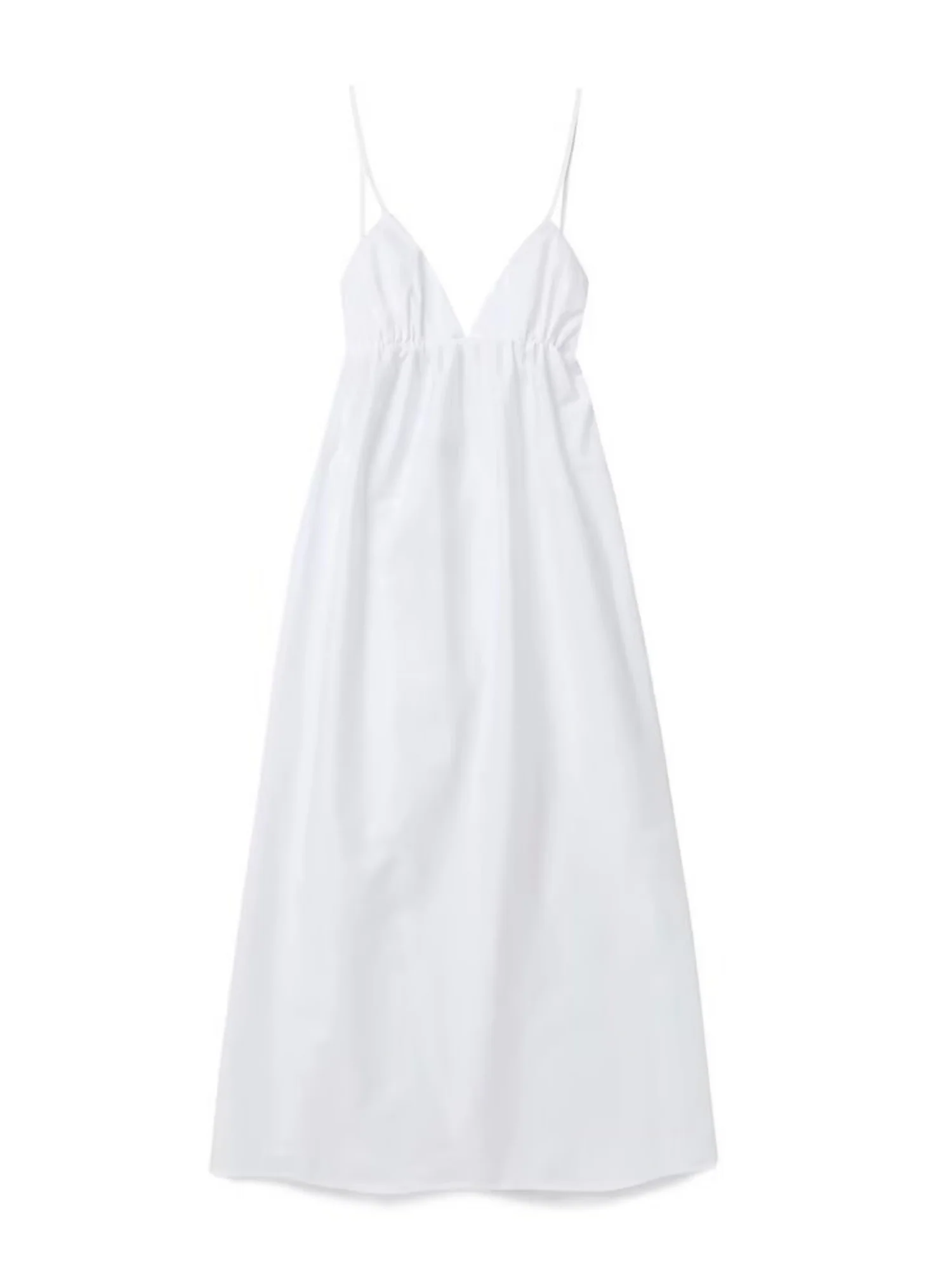 V-neck Suspenders Backless Pleats Maxi Dresses - Image 4