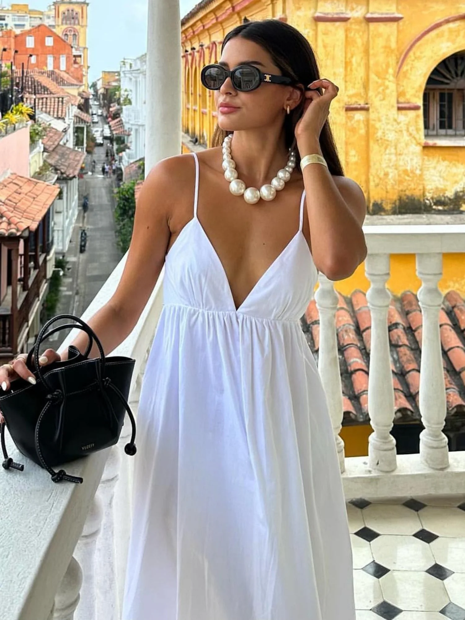 Big Backless V-neck Camisoles Maxi Dresses - Image 2