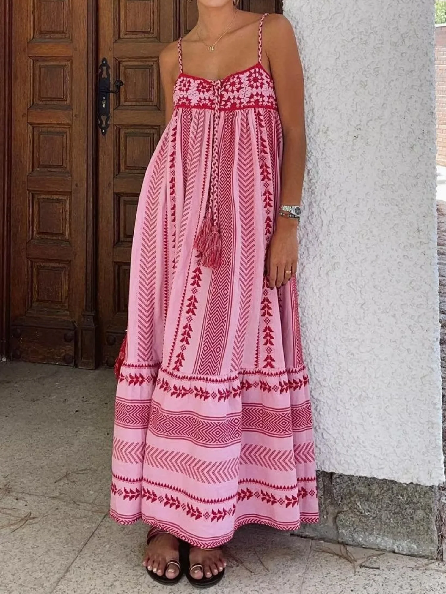 Applique Crochet Splicing Camisoles Maxi Dresses - Image 2