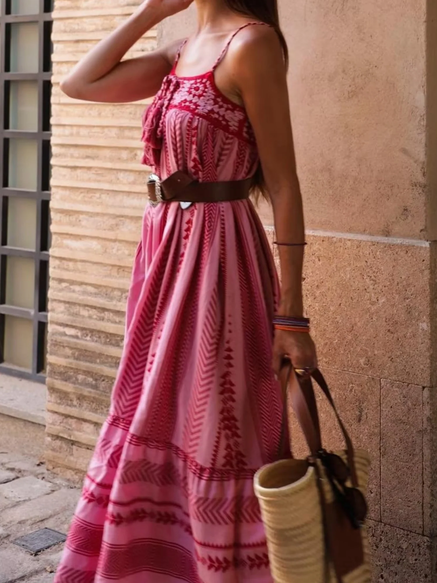 Applique Crochet Splicing Camisoles Maxi Dresses - Image 3