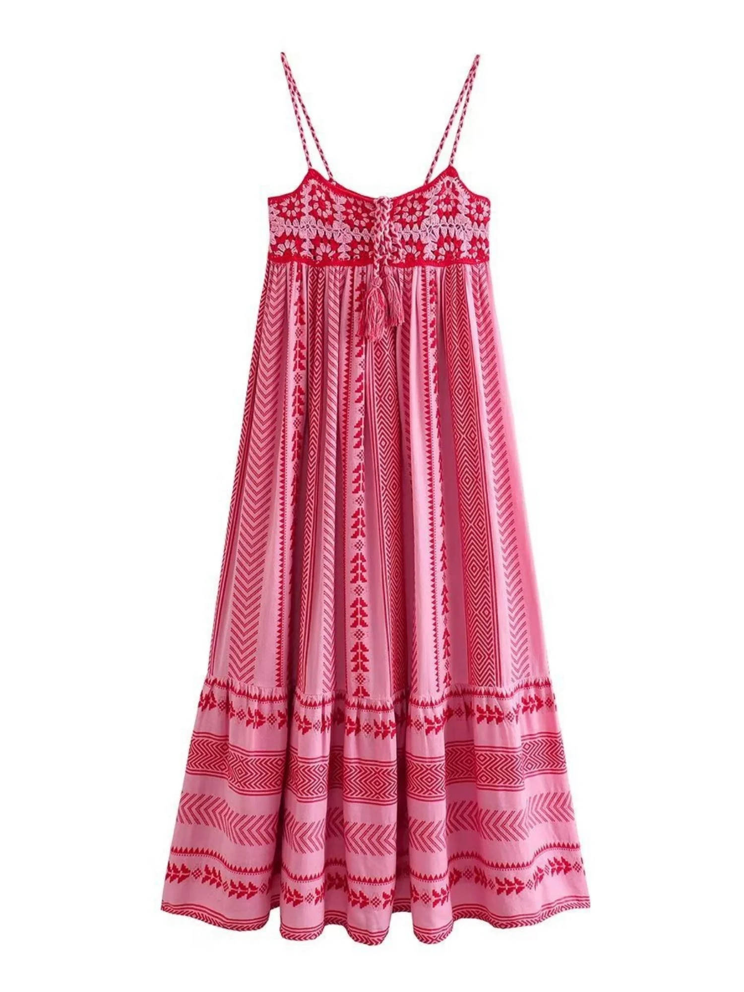 Applique Crochet Splicing Camisoles Maxi Dresses - Image 5