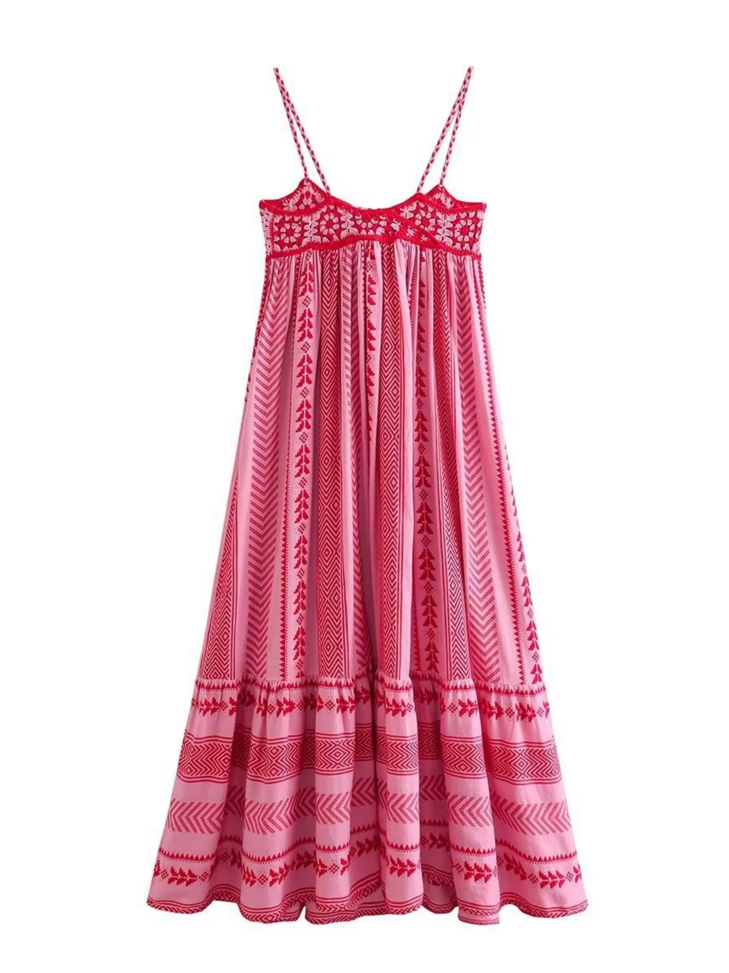 Applique Crochet Splicing Camisoles Maxi Dresses - Image 6