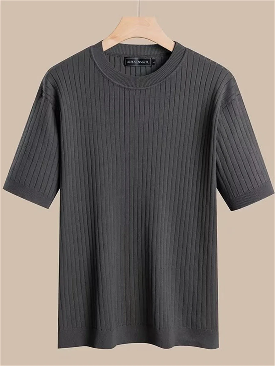 Liber Summer Men's Jacquard T-shirts - Image 3