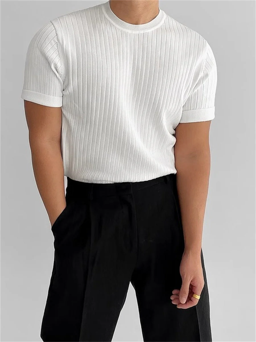 Liber Summer Men's Jacquard T-shirts - Image 4
