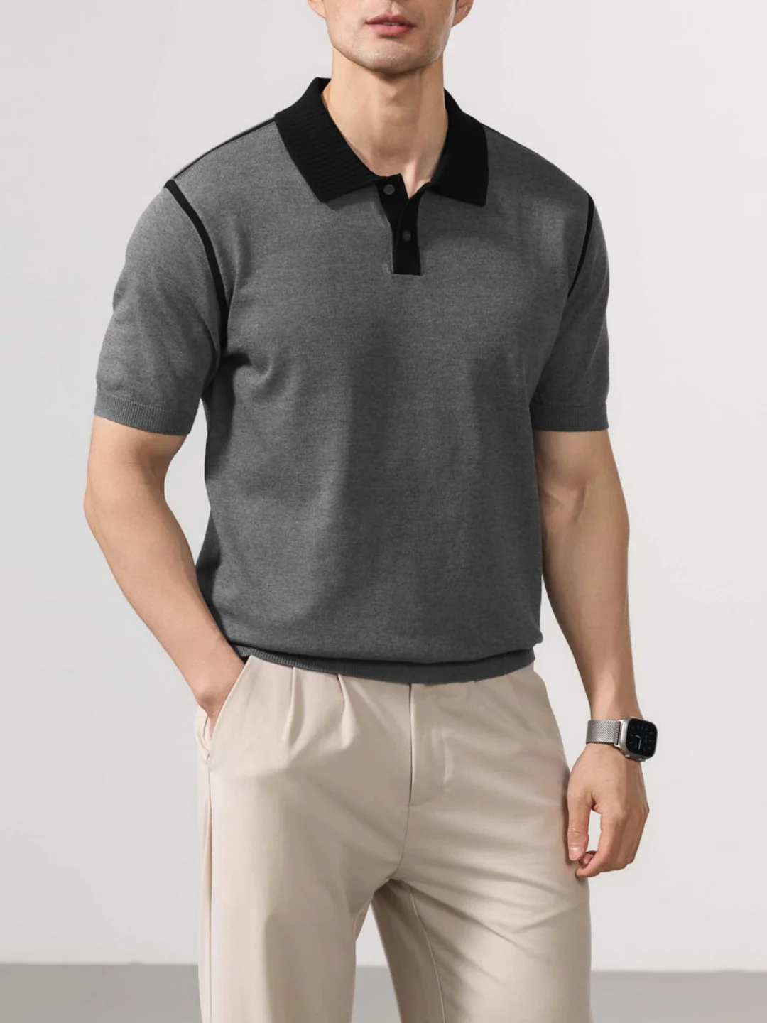 Old Money Style Line Stereo Slim-fit Polo Shirts - Image 2