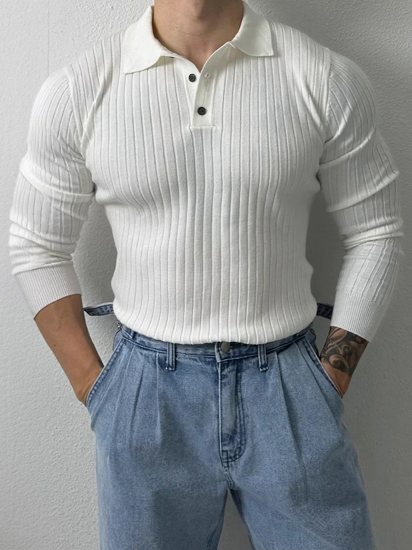 Slim-fit Knitting POLO Shirt - Image 2