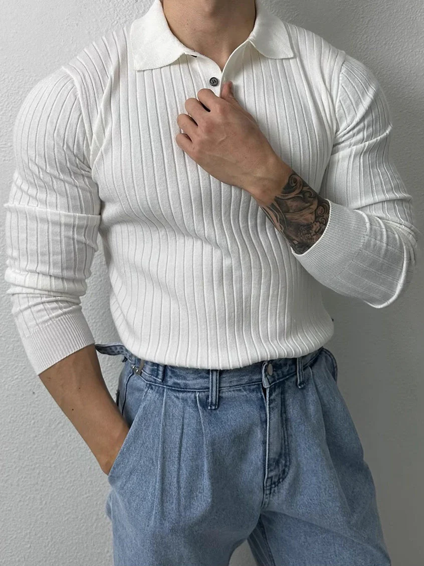 Slim-fit Knitting POLO Shirt - Image 3