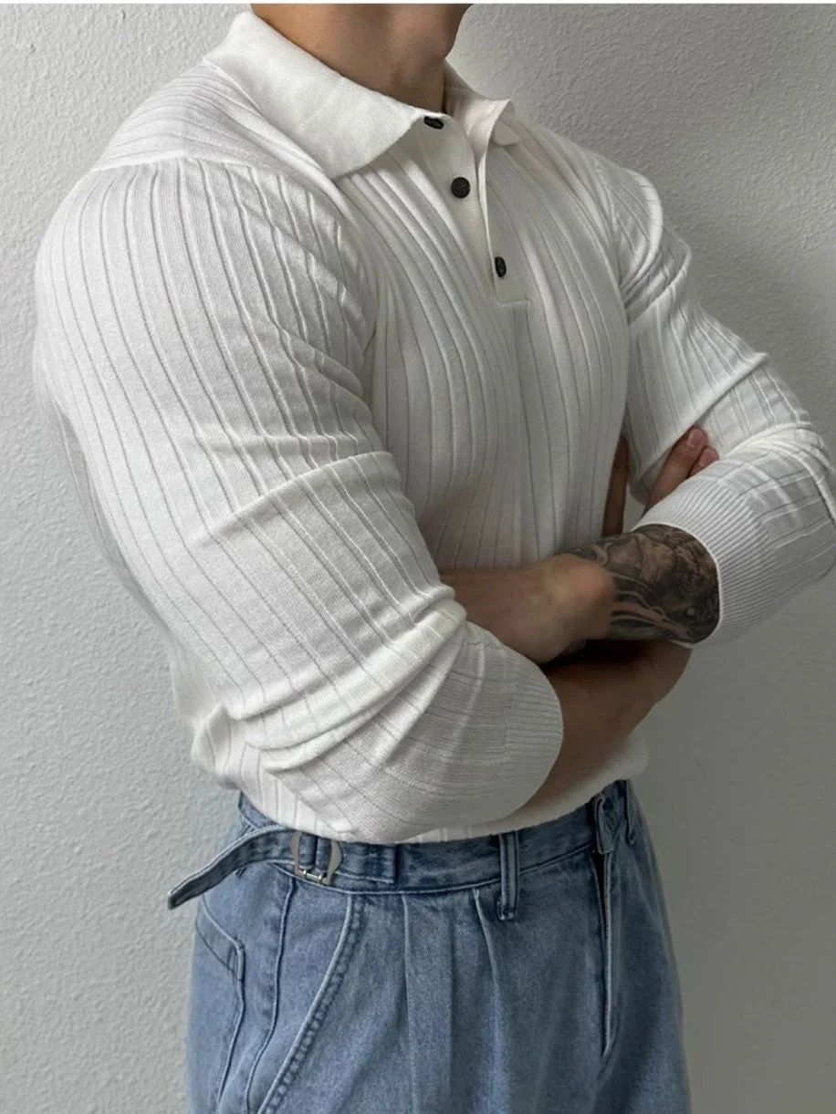 Slim-fit Knitting POLO Shirt - Image 4