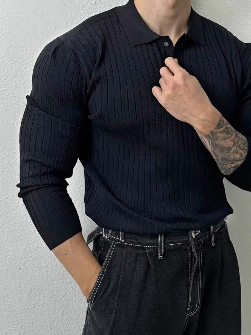 Slim-fit Knitting POLO Shirt - Image 5