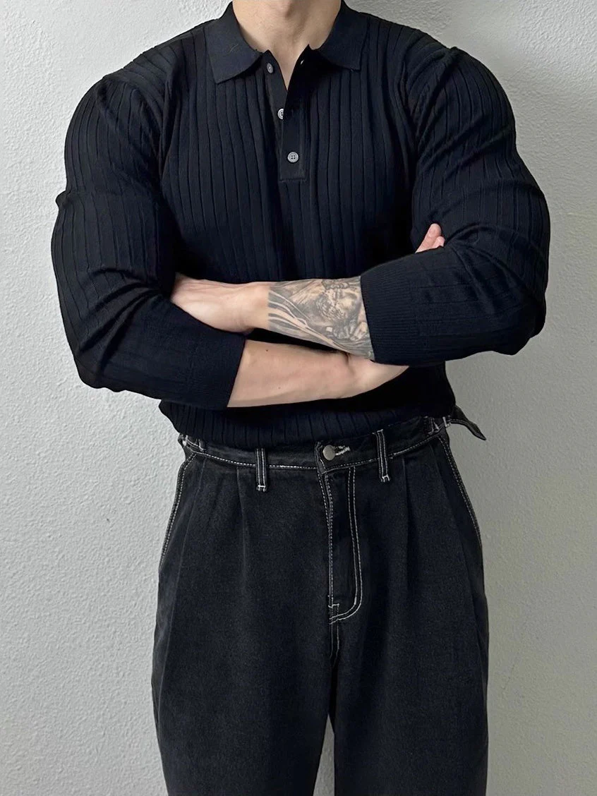 Slim-fit Knitting POLO Shirt - Image 6