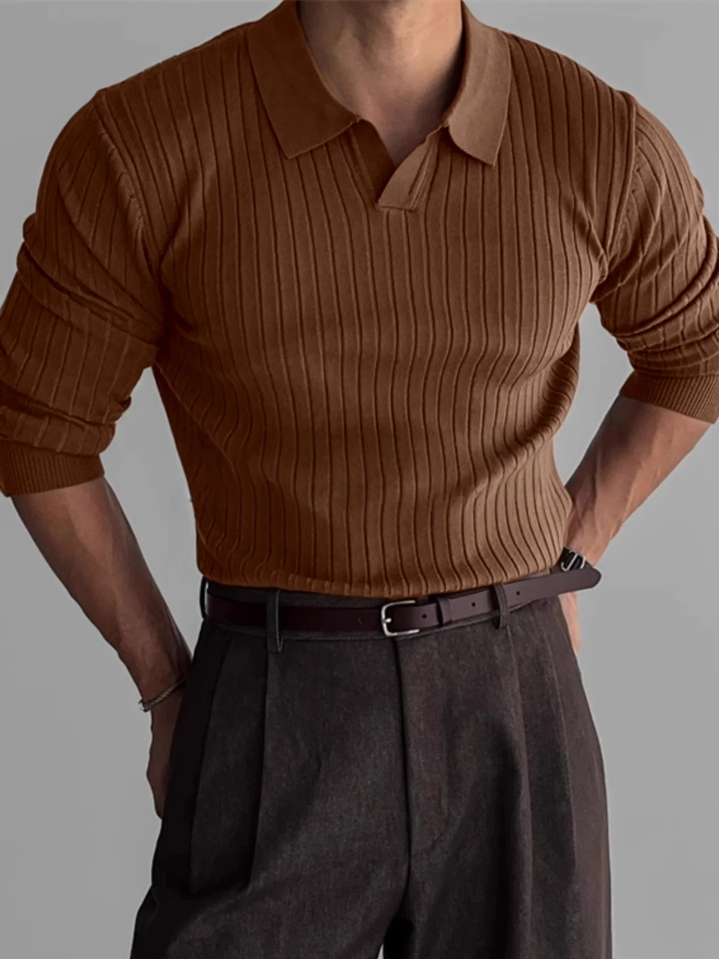 Slim-fit Knitting POLO Shirt - Image 7