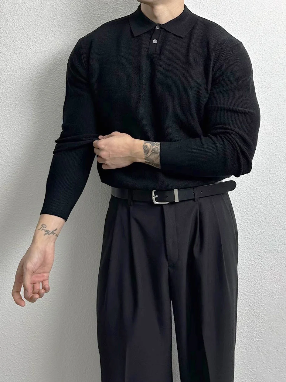 Slim-fit Knitting Polo Shirt - Image 5