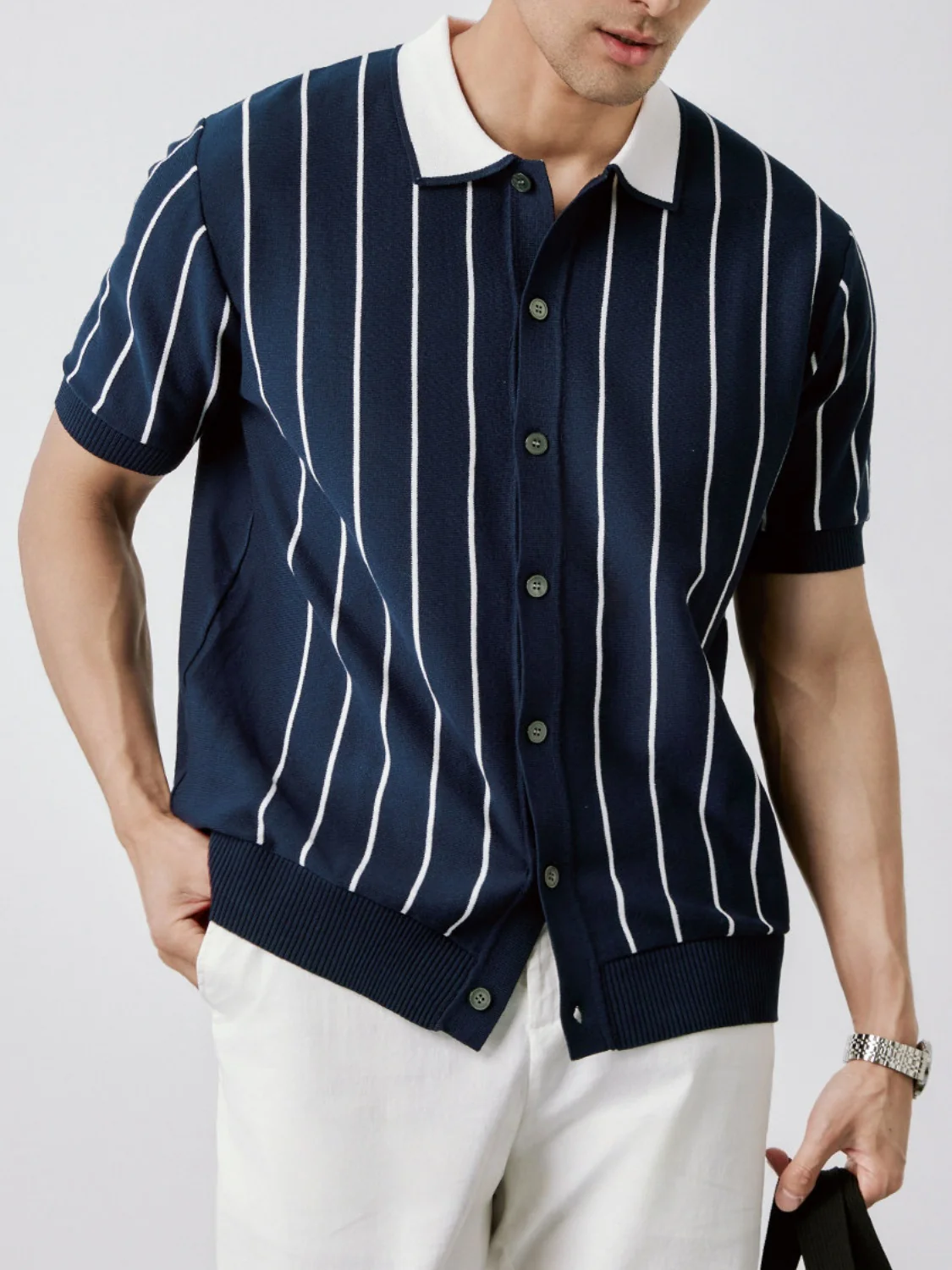 Stripes Old Money Style Breathable Polo Shirts - Image 2
