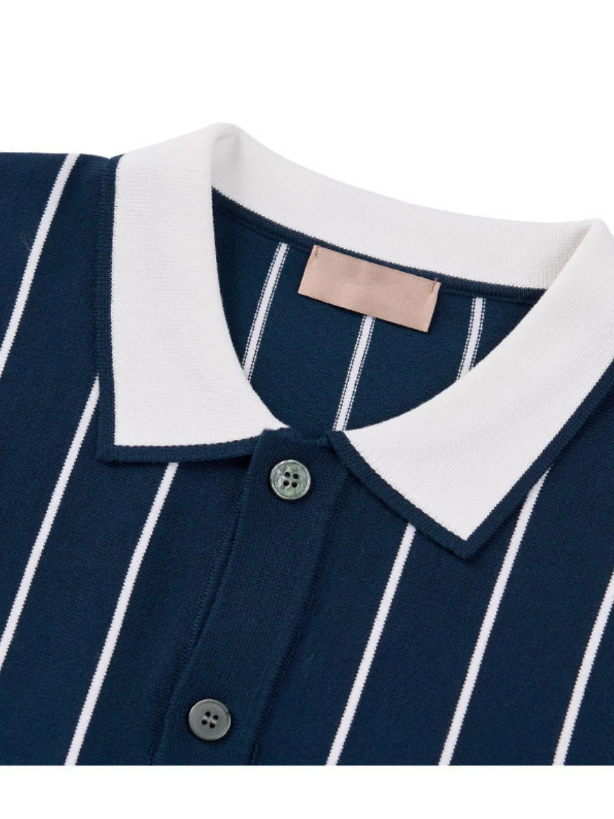 Stripes Old Money Style Breathable Polo Shirts - Image 3