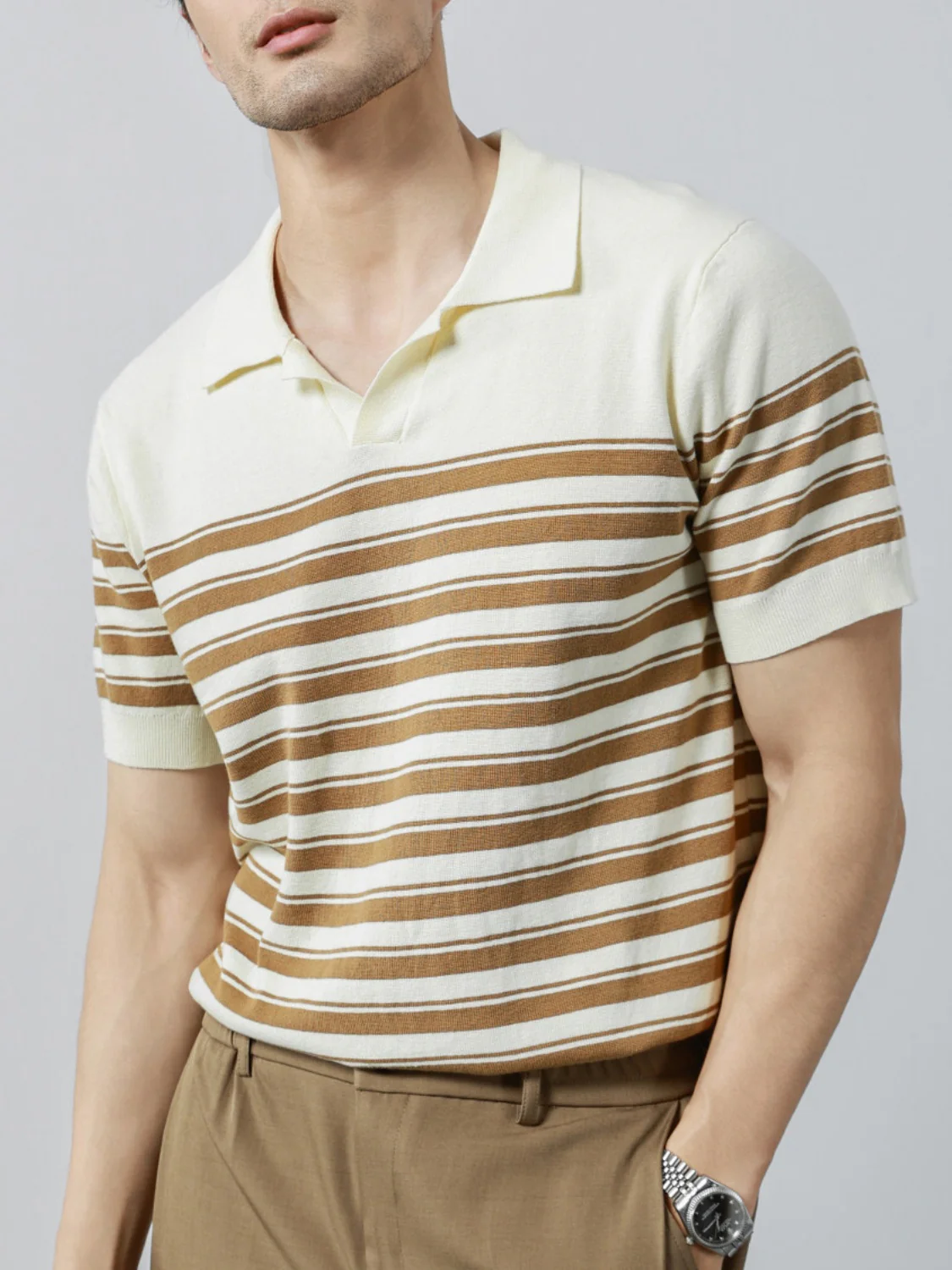 Stripes Old Money Style Polo Shirts - Image 2